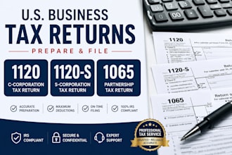 prepare and file US business tax returns 1120 1120s 1065 1040 5472