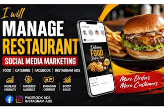 manage restaurant social media marketing food catering facebook instagram ads