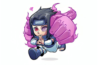 draw cute anime chibi character art for pfp, emotes, and vtuber