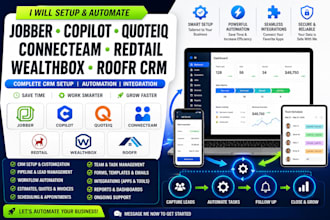 setup jobber copilot quoteiq connecteam redtail wealthbox roofr crm automation