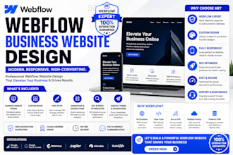 do modren webflow busniess website store design developer landing page expert