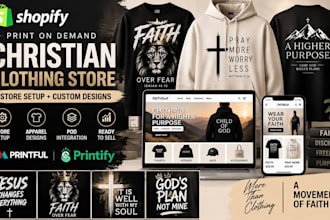 setup shopify pod store for graphic t shirts and bible verse hoodies