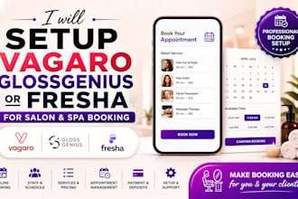setup vagaro glossgenius or fresha for salon and spa booking
