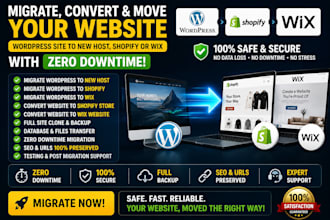 migrate convert move wordpress site to new host shopify wix with zero downtime