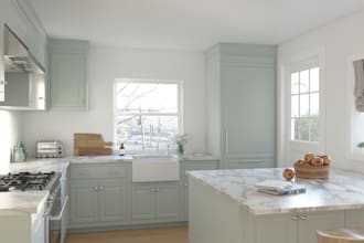 design your kitchen layout, cabinets and realistic render