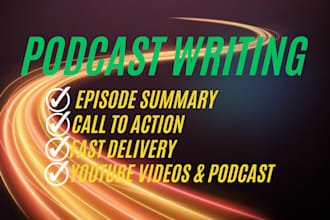 write SEO professional podcast show notes and podcast summary