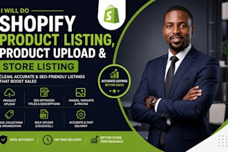 do shopify product listing, shopify product upload, and shopify store listing