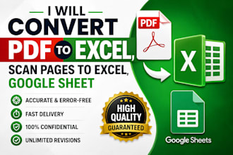 convert PDF to excel, scan pages to excel, google sheet