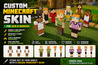 create a custom minecraft skin for java and bedrock