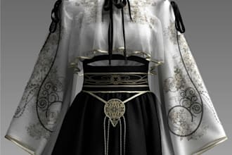 create 3d cloth simulation, digital fashion, cloth modeling and fashion germent