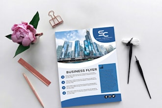 create a professional business flyer, event banner, and postcard design