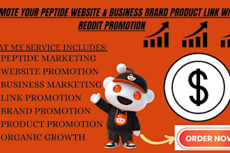 promote your peptide website, ecommerce webpage, brand product link, via reddit