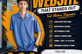 design and code a clean responsive HTML,CSS, java script website
