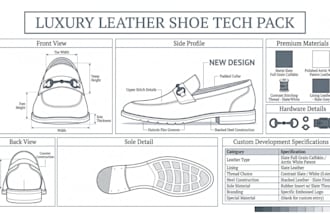 fashion design luxury leather shoes tech pack leather sandals cad sole design