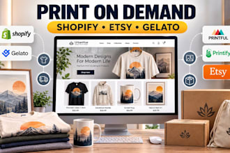 setup shopify print on demand pod stores with printful printify gelato etsy