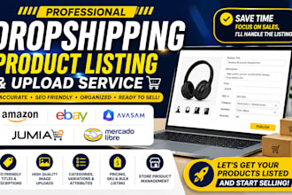 list dropshipping product from amazon avasam to ebay jumia mercado libre upload