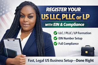 register your US llc, pllc or lp with ein and full compliance in 24hrs