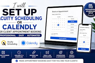 set up acuity scheduling or calendly for client appointment booking