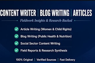 write research based health and social awareness articles