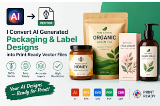 convert ai generated packaging and label designs into print ready vector files