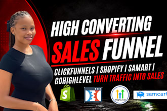 do shopify marketing sales funnel, clickfunnels landing page, samcart ghl funnel