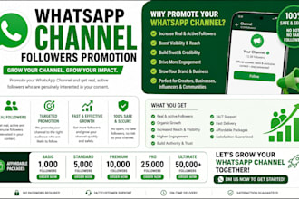 organically promote and grow your whatsapp channel followers