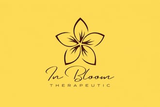 design whimsical hand drawn boho, botanical, feminine logo