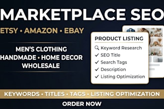 do etsy amazon men clothing handmade home decor wholesale beauty marketplace SEO