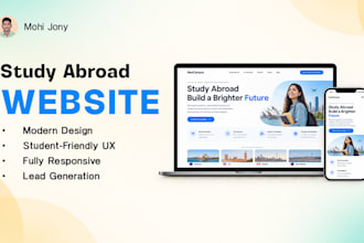 design a professional website for study abroad and education consultancy