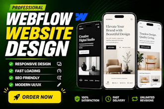 be your webflow developer for webflow design webflow website and webflow