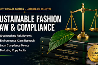write a legal research memo on UK sustainable fashion compliance