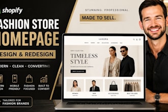 design shopify fashion store homepage design and redesign