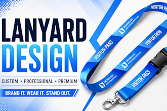 design custom lanyard, id card and visitor badge design