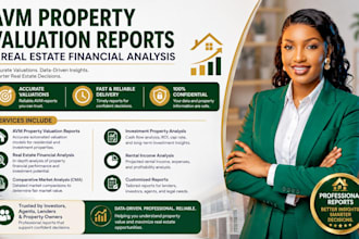 provide avm property valuation reports and real estate financial analysis