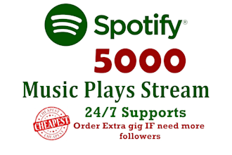 do real spotify music plays from 5000 to start