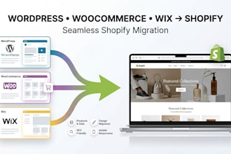 migrate to shopify, wordpress, woocommerce and wix to shopify migration