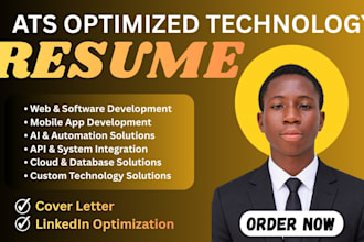 write an ats friendly technology resume, CV , cover letter