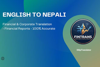 do professional financial translation from english to nepali