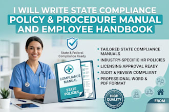 write state compliance policy and procedure manual and employee handbook