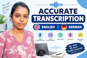 accurately transcribe english and german audio and video