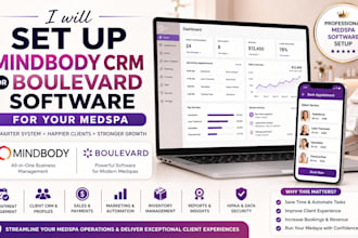 set up mindbody CRM or boulevard software for your medspa