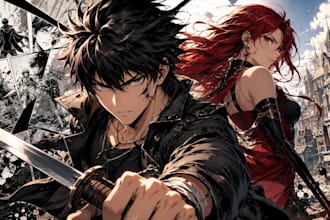 draw manga pages comic book illustrations webtoon and manhwa