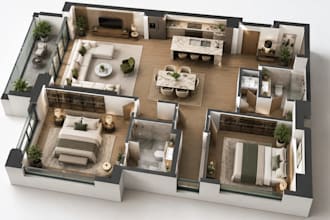 convert your 2d floor plan to 3d floor plan
