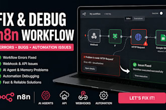 fix and debug n8n workflow errors, failed executions and automation bugs