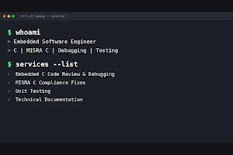debug embedded c code and fix misra c compliance issues