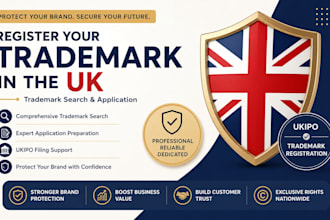 register your trademark in the UK and handle trademark search and application