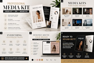 design a professional media kit press kit social media kit influencer media kit
