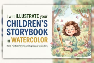 illustrate your childrens storybook in watercolor