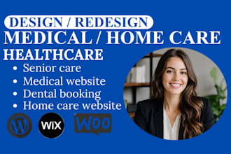design wordpress website for home care medical healthcare dental clinics
