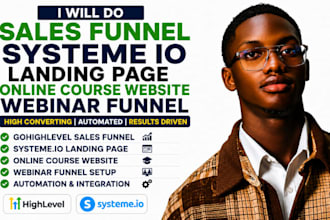 build lead magnet, webinar or vsl funnels in systeme io and gohighlevel